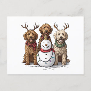 Jul Goldendoodle Hundar Helg Vykort
