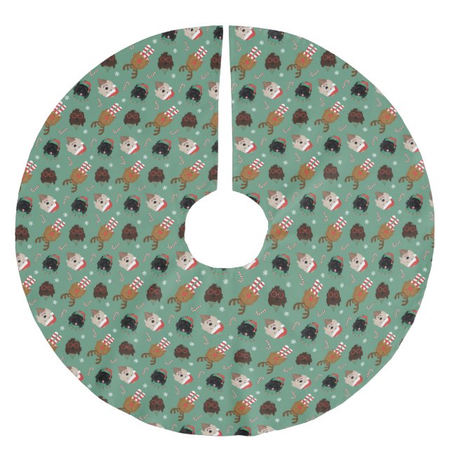 Jul Goldendoodle Hundar Julgransmatta Borstad Polyester (Framsidan)