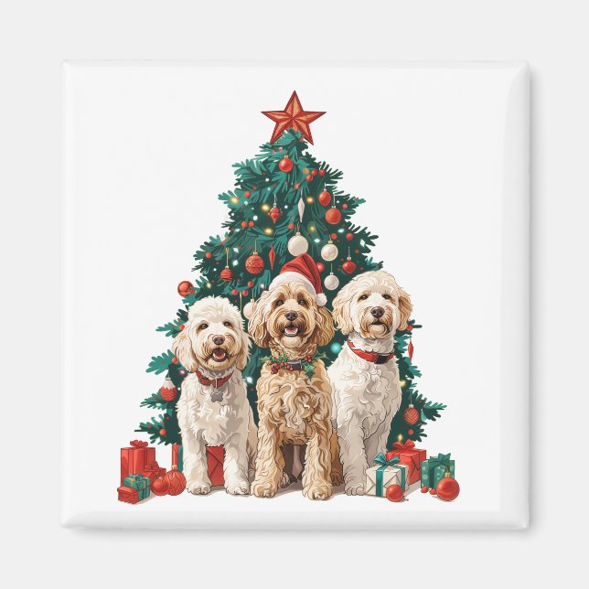 Jul Goldendoodle Hundar Magnet (Framsidan)