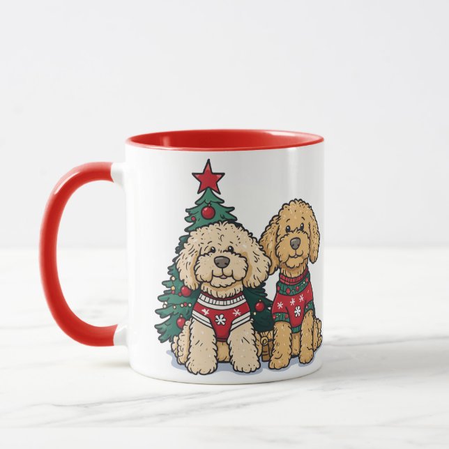 Jul Goldendoodle Hundar Mugg (Vänster)