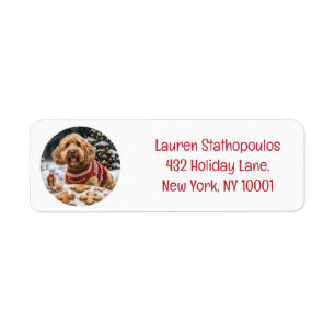 Jul Goldendoodle Hundar Returadress Etikett