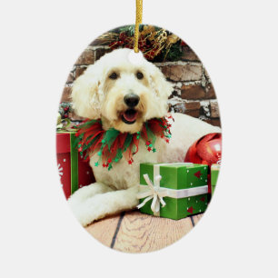 Jul - GoldenDoodle - kex Julgransprydnad Keramik