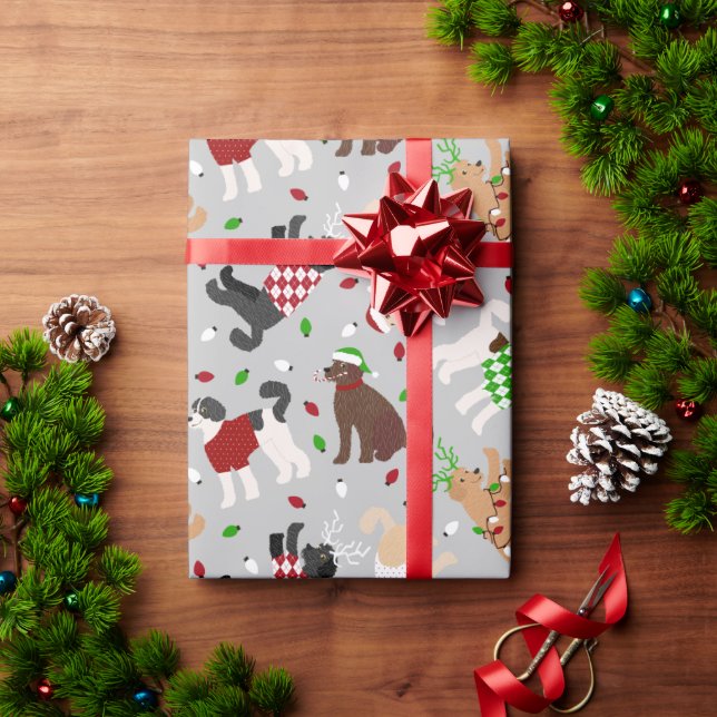 Jul Goldendoodle Labradoodle Wrapping Papper Presentpapper (Julgåva)
