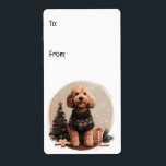 Jul Goldendoodle Puppy Hundar Fraktsedel<br><div class="desc">Cute illustration av Goldendoodle hundar klädd i helgdag. Perfekt för djurälskare och ägare under julhelgen.</div>