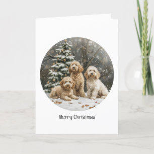 Jul Goldendoodle Puppy Hundar Helgkort