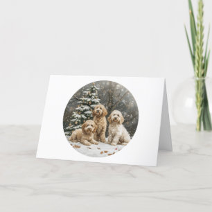Jul Goldendoodle Puppy Hundar Helgkort