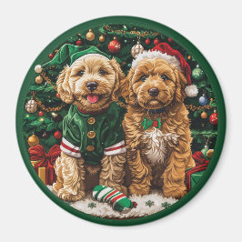 Jul Goldendoodle Puppy Hundar Magnet