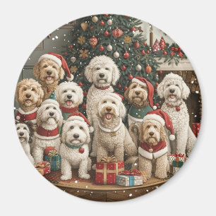 Jul Goldendoodle Puppy Hundar Magnet