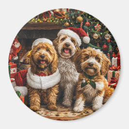 Jul Goldendoodle Puppy Hundar Magnet