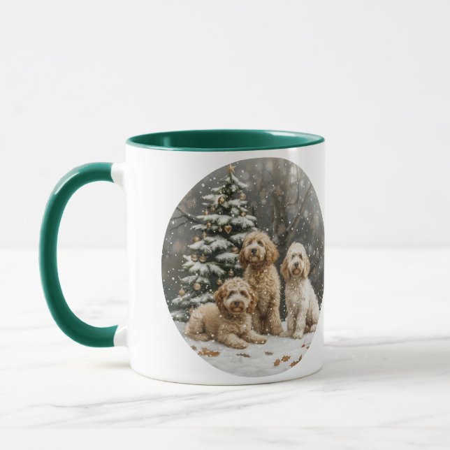 Jul Goldendoodle Puppy Hundar Mugg (Vänster)