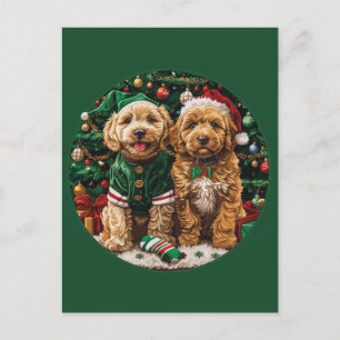 Jul Goldendoodle Puppy Hundar Vykort