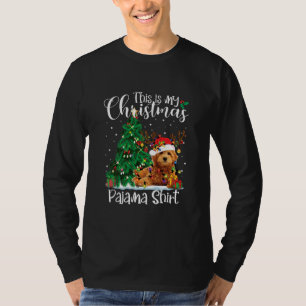 Jul Goldendoodle Reindeer Funny Pajama Hund T Shirt