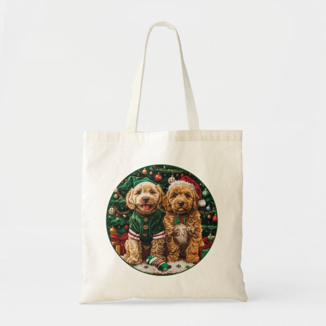 Jul Goldendoodle Valp Hundar Tygkasse (Framsidan)