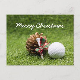 Jul Golf boll och gräs kona för golfer Vykort