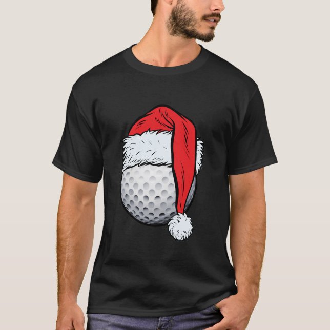Jul Golf Boll Santa Hat Funny Sport Julafton Boy T Shirt (Framsida)