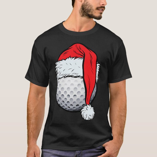Jul Golf Boll Santa Hat Julafton Golfing Boys Me T Shirt (Framsida)