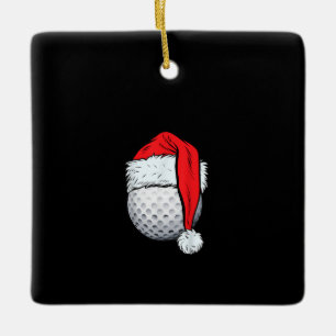 Jul Golf Boll Santa T Hat Funny Sport Julafton Julgransprydnad Keramik