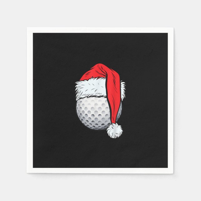 Jul Golf Boll Santa T Hat Funny Sport Julafton Pappersservett (Framsidan)