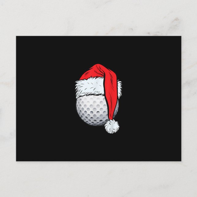Jul Golf Boll Santa T Hat Funny Sport Julafton Vykort (Framsida)