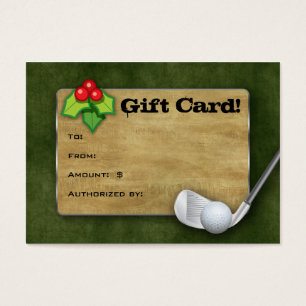 Jul Golf Gift Card - Grönten Fars dag Visitkort