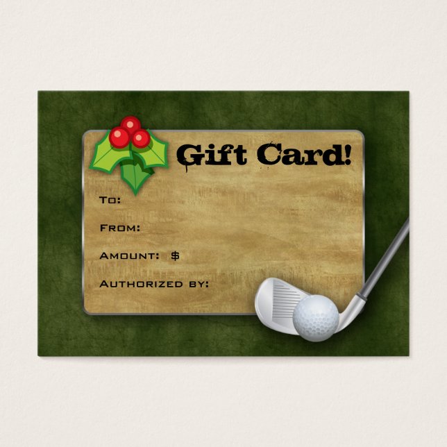 Jul Golf Gift Card - Grönten Fars dag Visitkort (Framsidan)