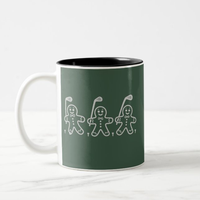 Jul Golf Gingerbread Man Golfar  Två-Tonad Mugg (Vänster)