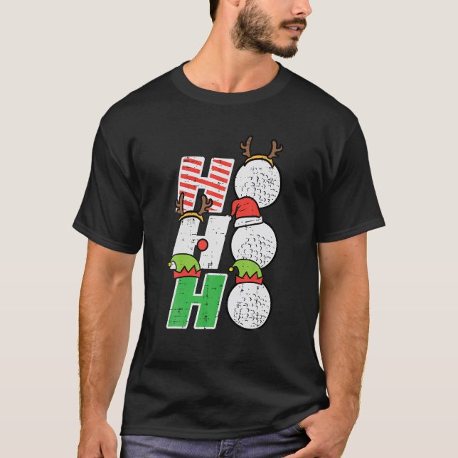 Jul Golf Ho Ho Ho Funny Julafton Golfing Sports T Shirt (Framsida)