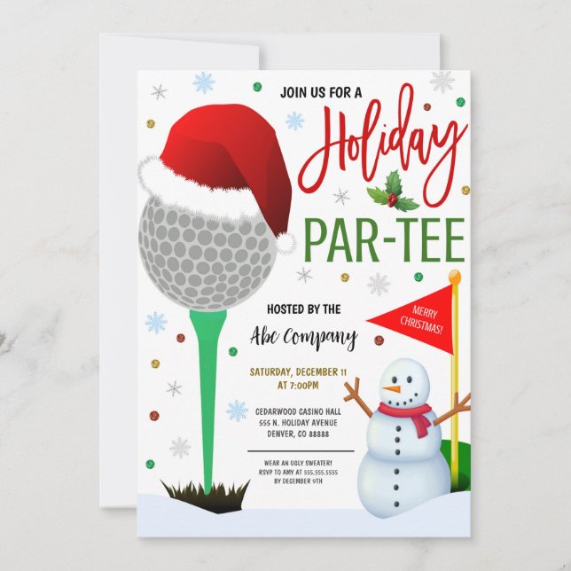 Jul Golf Party-inbjudan Inbjudningar (Framsida)