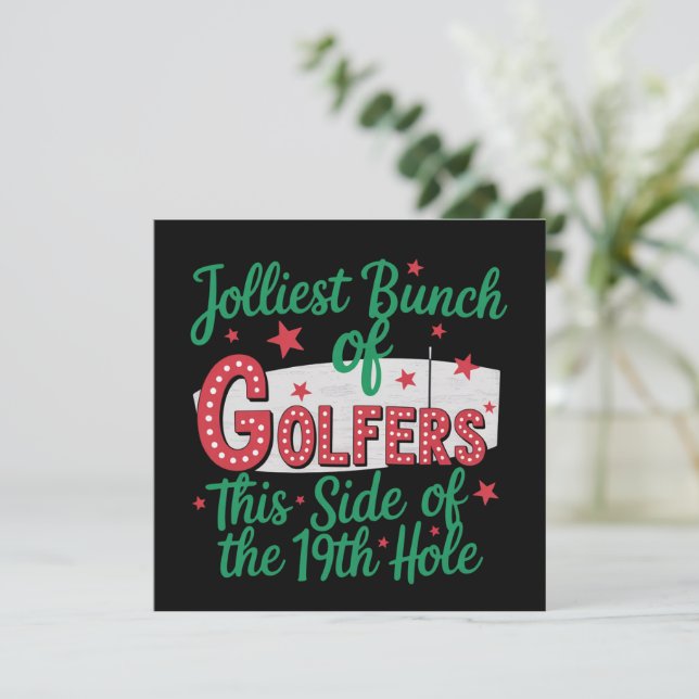Jul Golf Rolig Julstämda Golfgänget Julkort (Stående Fram)