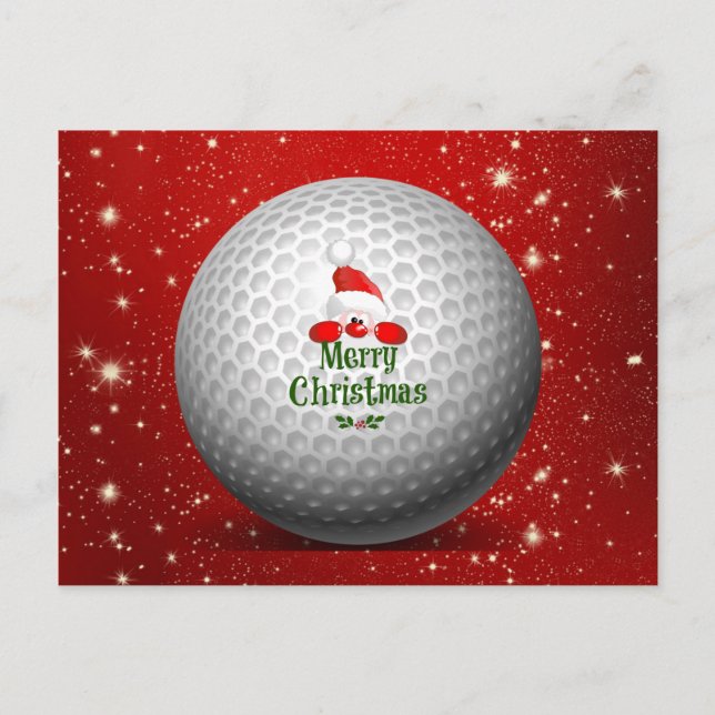 Jul Golf Santa Design Helg Vykort (Framsida)
