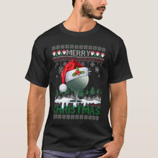 Jul Golf Santa Hat Golfer Funny Ugly Julafton Go T Shirt