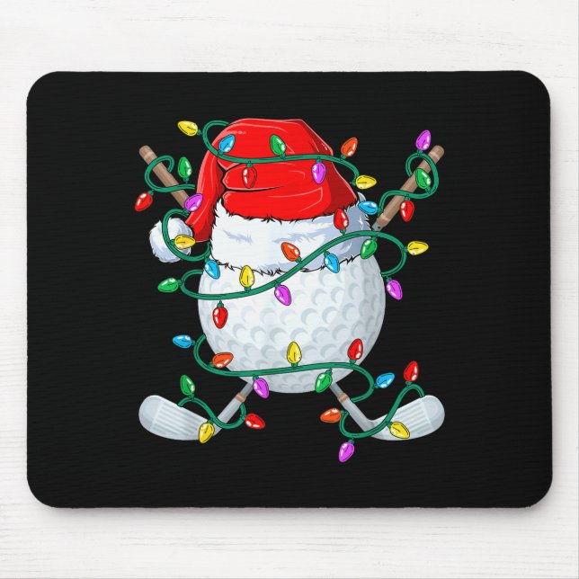 Jul Golf Xmas Tomte Tröjor Hatt Golfer Golfspelare Musmatta (Framsidan)