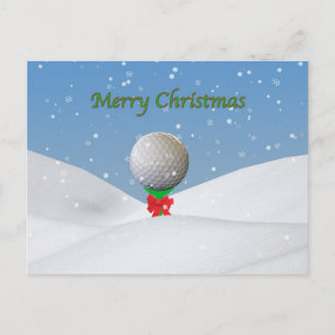 Jul golfboll i snön helg vykort