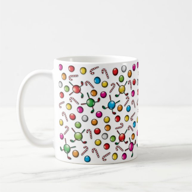 Jul Golfer Monogram Design Kaffemugg (Vänster)