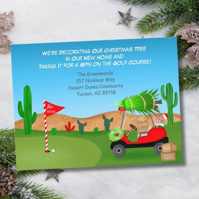 Jul Golfkärra Flyttkartonger Ökenbana Meddelande Vykort (Skapare uppladdad)