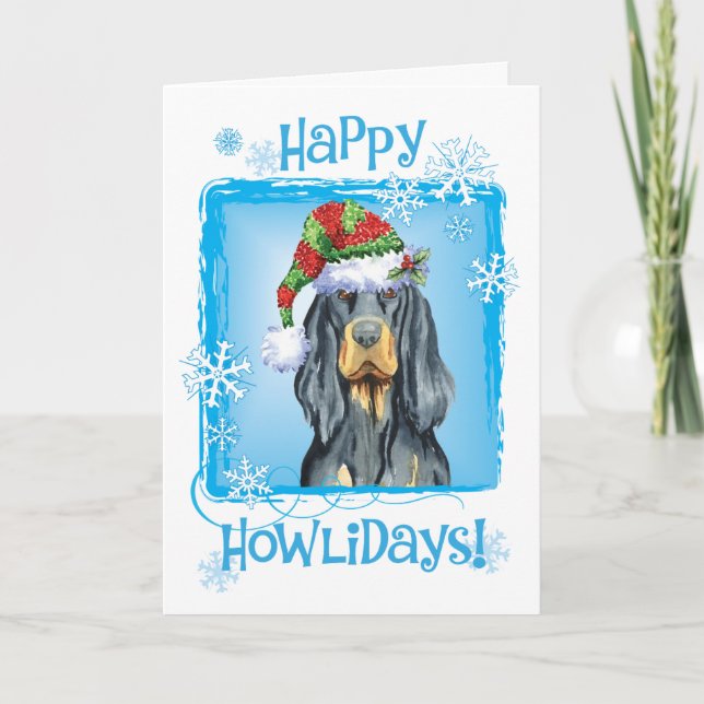 Jul Gordon Setter Helgkort (Framsida)