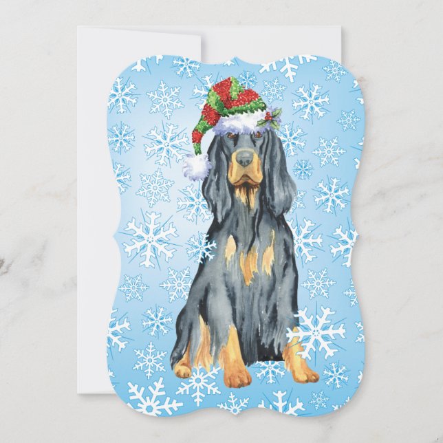 Jul Gordon Setter Julkort (Framsida)