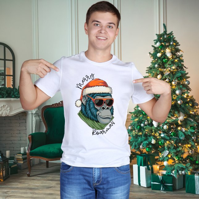 Jul Gorilla | Merry Roarmas X-Mas T-Shirt (Skapare uppladdad)