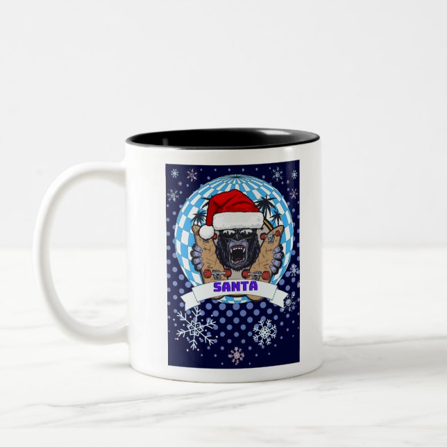 jul gorilla Två-Tonad mugg (Vänster)