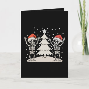 Jul Goth Dansande Skelett Julfirande Helgkort