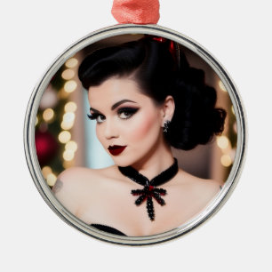 Jul Goth Tjej Xmas Holiday Ornament