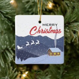 Jul | GOTT NYTT ÅR | Santa gift Julgransprydnad Keramik
