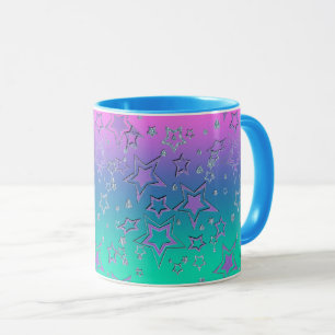 Jul gradient glitter glans konfetti stjärnor fu mugg