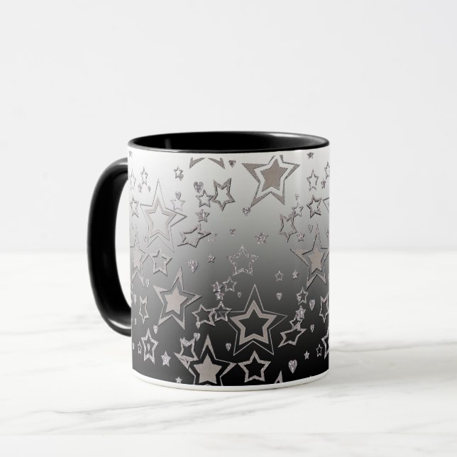 Jul gradient glitter glans konfetti stjärnor fu mugg (Framsida vänster)