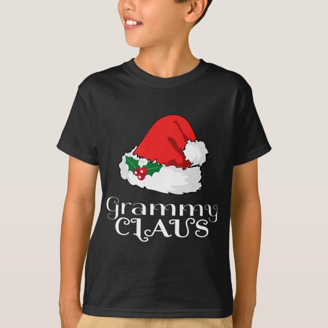 Jul Grammy Claus Matching Pajama Santa Hat X T Shirt (Framsida)