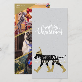 Jul Grand Danois rolig Collage Anpassad Julkort
