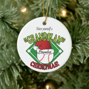 Jul Grand Slam Baseball Julgransprydnad Keramik