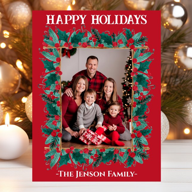 Jul-Gräns-andedräkten Fotoporten Julkort Kort (Skapare uppladdad)