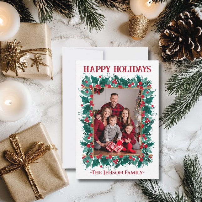 Jul-Gräns-andedräkten Fotoporten Julkort Tack Kort (Skapare uppladdad)