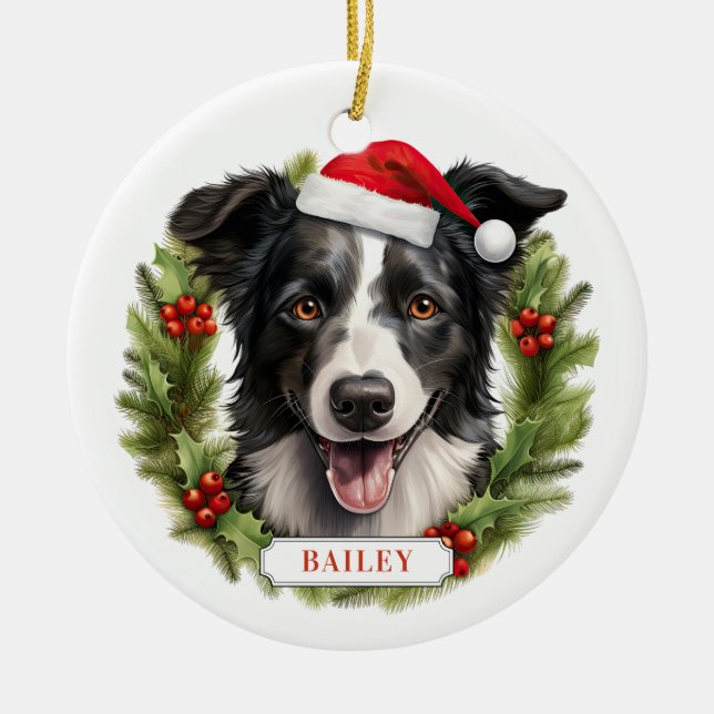 Jul Gräns Collie Ceramic Circle Ornament (Framsidan)
